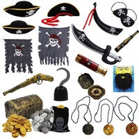 Ensemble d'accessoires de fête pirate : épée gonflable, cache-œil, chapeau, accessoires de costume de cosplay pour Halloween et spectacles sur scène