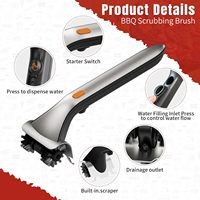 Barbecue électrique gril brosse gril nettoyant automatique vapeur gril brosse rotatif brosse nettoyant avec poils en acier inoxydable