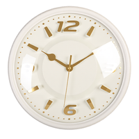 Horloge murale ronde à quartz personnalisée OEM sans tic-tac, moderne, avec chiffres en relief 3D dorés, couleur ivoire, horloge suspendue, décoration intérieure