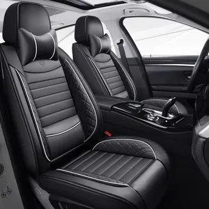 Alta qualidade conjunto completo luxo tamanho universal assento de couro PU cobre design para EUA carro mercado almofadas