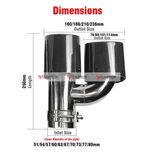 Auto h Typ Dual Universal Auspuffs pitzen Curly Edge Remus Sport Glänzendes Carbon-Endrohr für Ford Golf - Product Image 4