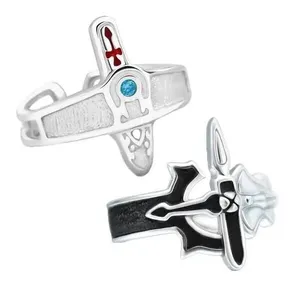 Anneau en métal rétro Sword Art Online <span class=keywords><strong>Kirito</strong></span> <span class=keywords><strong>Asuna</strong></span>, mode, anneaux de couple pour hommes et femmes - Product Image 1