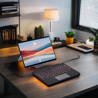 Yeni Kablosuz USB-C Makaslı Tuşlu Çok Fonksiyonlu LED Işıklı Oyun Klavyesi Kılıfı Dokunmatik Yüzeyli 3 Yıl Pil Ömrüne Sahip Surface İçin