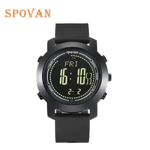 Jam Tangan Spovan Pria, Arloji Olahraga Digital Barometer Autentik, Altimeter Titanium Asli