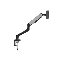 Support de moniteur ergonomique pneumatique à ressort à gaz à bras unique avec support de bureau à pince avec gestion des câbles