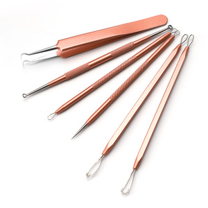 Stainless steel acne needle kit, portable beauty bag, cell <b>clips</b>, blackhead and closed comedone removal facial cleansing and - Product Image 5