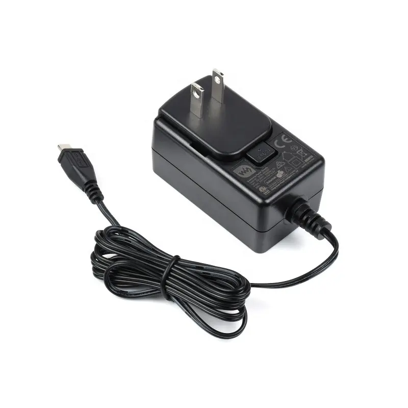 Fonte de alimentação, ue/us/uk 5v/3a, micro conector de saída usb, adaptador de energia com cabo de 1.2m