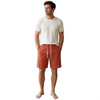 Short de bain vintage pour homme, taille mi-haute, en tissu tissé imperméable, élasthanne/polyester, séchage rapide, avec taille élastique
