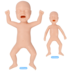 Modèle d'enfant prématuré de 30 semaines, <span class=keywords><strong>mannequin</strong></span> d'entraînement en silicone durable pour l'injection et l'intubation - Product Image 6