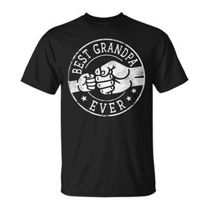 เสื้อยืดลายวงกลม "Best Grandpa Ever Fist Bump" สำหรับผู้ใหญ่ชาย แขนสั้น คอกลม พิมพ์ลายสกรีน เหมาะสำหรับงานสังสรรค์ครอบครัว - Product Image 1