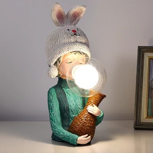 Lampe LED créative en forme de lapin pour chambre d'enfant, décoration de Pâques, forme irrégulière, style souffleur de bulles, décoration intérieure - Product Image 3