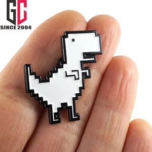 15 ans d'usine personnalisé blanc 8 bits T-Rex <span class=keywords><strong>dinosaure</strong></span> métal émail épinglettes rétro Pixel caméra badge broche - Product Image 4