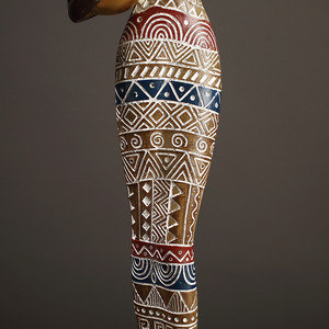 African-style Resin Figure Sculpture Abstract Geometric Pattern Tabletop <b>Decor</b> Handmade Single-piece Package - Product Image 4