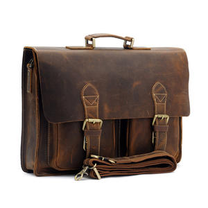 1061 bolso cruzado de cuero Crazy Horse para hombre, maletín Retro de negocios coreano de estilo Vintage, bolso informal de hombro suave para ordenador portátil - Product Image 1