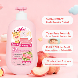 Gel de Ducha, Champú y Acondicionador 3 en 1 para Bebés Nary OEM/ODM, 1L, Aroma a Melocotón y Aceite de Jojoba, No Irrita, Sin Lágrimas, Seguro - Product Image 2