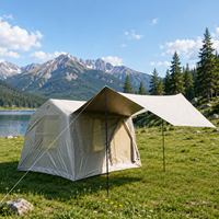 Tente de camping gonflable imperméable de 6,5 m² avec grand auvent, tissu Oxford 300D, tente familiale pour le glamping en plein air
