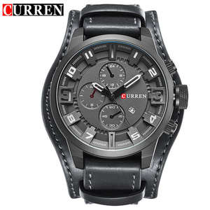 Montre pour homme en alliage 8225, style décontracté et luxueux, bracelet en cuir, quartz, date automatique, sport, affaires, cadeau, résistance à l'eau 3 BAR - Product Image 6