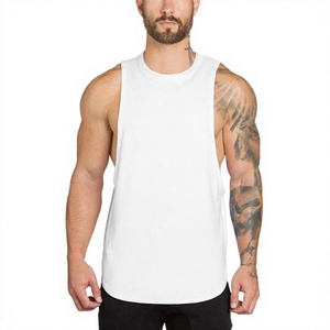 <b>Men's</b> <b>Black</b> Sleeveless <b>Tank</b> <b>Top</b> O-Neck Print Breathable Street Style 100% Cotton Knitted Casual Wear - Product Image 2
