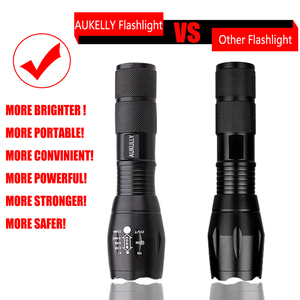 Kit de lampes de poche tactiques zoomables 1000 lumens, étanches, LED T6 rechargeables, lampe de poche G700 ultra puissante, ensemble de lampes de poche - Product Image 4