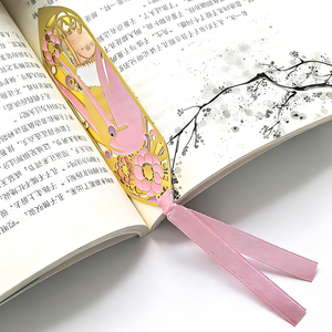 Marcapáginas de Metal Personalizados <span class=keywords><strong>con</strong></span> Diseño de Anime, Marcapáginas de Latón <span class=keywords><strong>con</strong></span> Esmalte de Vidrio Hueco y Cinta, Marcapáginas de Dibujos Animados Personalizados - Product Image 4