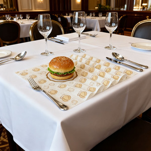 Papier ciré de qualité alimentaire, logo personnalisé, papier anti-graisse pour hamburger, papier pour sandwich, papier de cuisson, cuisine, rouleau de poulet - Product Image 4