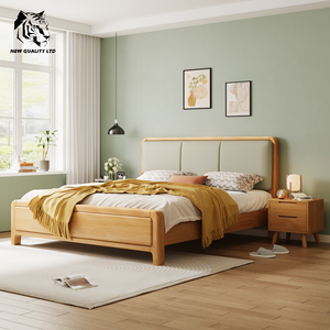 Suministro directo de fábrica, bajo costo, logotipo personalizado, en stock, cama king size ecológica de 1.8 m, nuevo diseño, muebles de dormitorio, cama queen size de madera. - Product Image 2