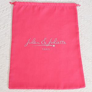 Sac de shopping en coton avec cordon de serrage 30*40 cm, logo personnalisé imprimé, coton mousseline <span class=keywords><strong>rose</strong></span>, pochette d'emballage pour vêtements et chaussures - Product Image 2