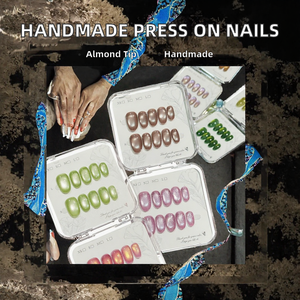 Faux ongles à presser faits à la main en gros, couleurs aléatoires, motifs variés, couverture complète pour la beauté des doigts - Product Image 2