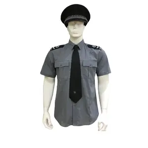 Uniforme de seguridad poly cotton grey short sleeve Law Enforcement Public Safety duty patrol security guard uniform shirts