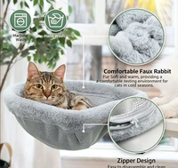 Lit pour chat pliable à fixer sur le bureau, pivotant à 360 degrés, peu encombrant, en peluche, pour la maison et le bureau