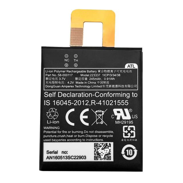 245mAh Battery 58-000117 for Amazon 223337 SW56RW Kindle Oasis KO1 Oasis 1 Oasis2 Oasis 3 E-reader Battery