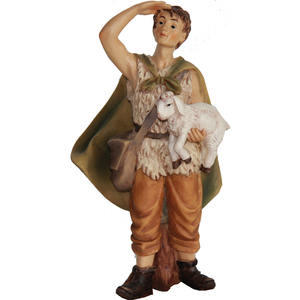 Figuras de Natividad ZICOM de 9 cm, Pastor con Oveja en el Brazo, Alemania, para Figuras y Juguetes Navideños (9069-K182-37) - Product Image 1
