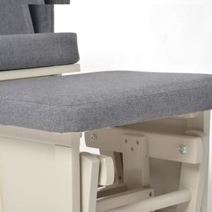 Premium Modern <b>Wooden</b> Nursing Glider <b>Chair</b> with Ottoman Smooth Rocking Motion Storage Pockets for Home Office or Living Room - Product Image 3