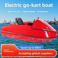 Pomfret-Origin, bateau de surf aquatique électrique à grande vitesse, en matériau ABS, capacité de 2 personnes, pour sports de plein air, style rouge et noir