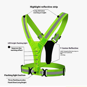 Harnais de sécurité réfléchissant à LED haute luminosité 360° °   Gilet de sécurité à visibilité réglable pour la course nocturne <span class=keywords><strong>et</strong></span> le cyclisme - Product Image 3