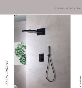 Moderno Grifo Mezclador de Ducha Montado en la Pared de Color Negro con Manguera de Mano, Accesorio Ecológico para Cocina y Baño - Product Image 4