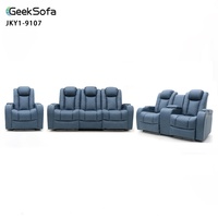 Canapé inclinable électrique de luxe Geeksofa pour 6 personnes, pour cinéma maison, configuration 3+2+1 avec console et table rabattable