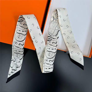 Écharpe de luxe en <span class=keywords><strong>soie</strong></span> sergé <span class=keywords><strong>100</strong></span> % <span class=keywords><strong>soie</strong></span> de haute qualité pour <span class=keywords><strong>femme</strong></span>, rubans en polyester, <span class=keywords><strong>foulard</strong></span> de créateur pour le cou, foulards personnalisés pour sacs à main pour <span class=keywords><strong>femme</strong></span> - Product Image 3