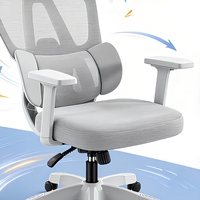 Chaise de bureau ergonomique moderne en maille avec base en alliage d'aluminium, appui-tête réglable, support lombaire et repose-pieds rétractable – Personnalisable
