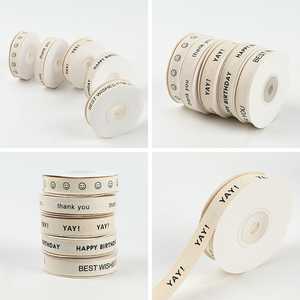 Cintas de algodón ecológicas de 1,5 cm de alta calidad, logotipo de marca impreso personalizado, estilo de una sola cara, lazo de regalo personalizado al por mayor - Product Image 4