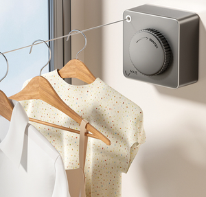 Corde <span class=keywords><strong>à</strong></span> <span class=keywords><strong>linge</strong></span> rétractable pour intérieur, corde <span class=keywords><strong>à</strong></span> <span class=keywords><strong>linge</strong></span> extérieure anti-affaissement, corde murale en acier inoxydable - 4,8 cm (<span class=keywords><strong>gris</strong></span>, noir, blanc) - Product Image 4