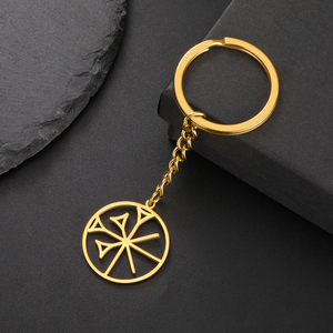 Myshape Ancien Dieu Sumérien Anu Symbole Cunéiforme Porte-clés en acier inoxydable Porte-clés Protection Amulette Accessoires - Product Image 3