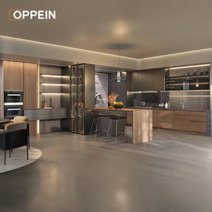 Oppein tùy chỉnh Đức phong cách hiện đại Walnut Veneer tủ bếp với mềm đóng ngăn kéo - Product Image 4