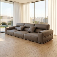 Ensemble de canapés modernes en cuir véritable pour hôtel, usage commercial et salon |   Construction en mousse haute densité |   Qualité de projet de qualité professionnelle