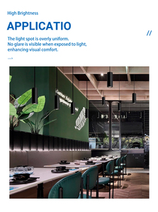 Lámpara Colgante Cilíndrica de Aluminio ETL de 10W/20W, Montaje en Superficie, Altura Ajustable, Regulable, para Cocina, Comedor, Restaurante - Product Image 6