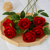 Einzelne Flanell Rose Blumen Heimdekoration Hochzeit Hotel Valentinstag Geschenk Seidenblume