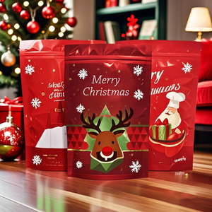 Weihnachten Schneeflocke Candy <span class=keywords><strong>Bag</strong></span> Schneeflocke Selbst dichtende Stand-up-Tasche Kreative Weihnachts geschenkt üte Großhandel - Product Image 1