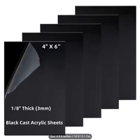 Plaque en acrylique noir pour découpe laser, format personnalisé, panneau PMMA opaque, plexiglas pour signalétique, gravure DIY, épaisseur 1/8 po (3 mm)