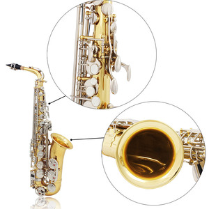 Saxophone alto professionnel en Mi bémol OEM, clé dorée/argentée, <span class=keywords><strong>coque</strong></span> blanche, instrument de musique, vente en gros - Product Image 3