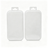 Boîte rectangulaire en plastique transparent pour emballage d'accessoires de téléphone portable avec languette Euro et logo personnalisé imprimé